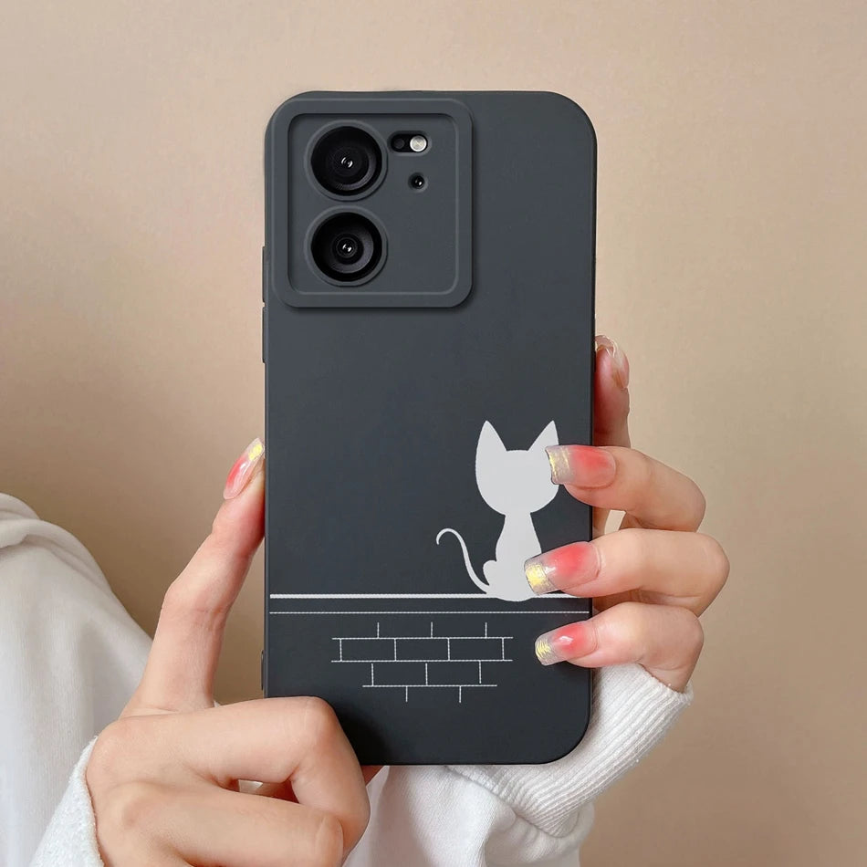 For Xiaomi 13T Pro Case Love Heart Soft Liquid Silicone Camera Protection Back Cover For Xiaomi13T 13TPro Anti Drop Phone Cases